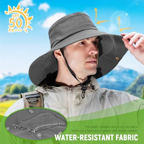 Proberos Upf50+ Sun Hat For Men Women, Grey