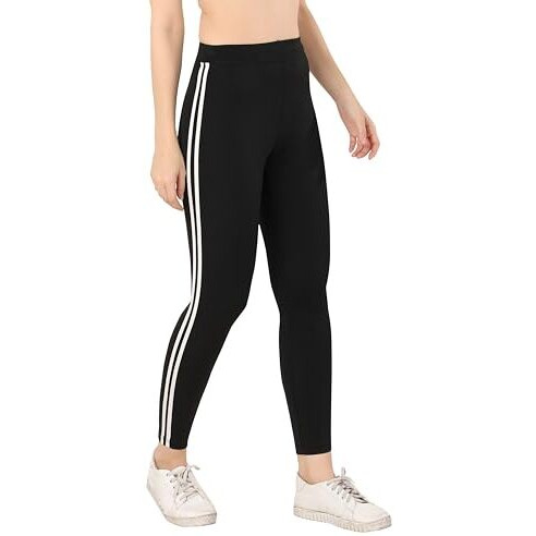 Trasa Women's And Girls Skinny Fit Gym High Waist, Workout Trackpants 4 Way Stretch Yoga High Rise Pants - Black, Size - Medium