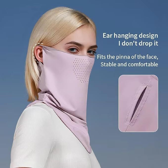 Heiter Breathable Ice Silk Outdoor Sports Mask - Uv Protection, Quick Dry, Lightweight Face Cover For Bikers & Outdoor Activities