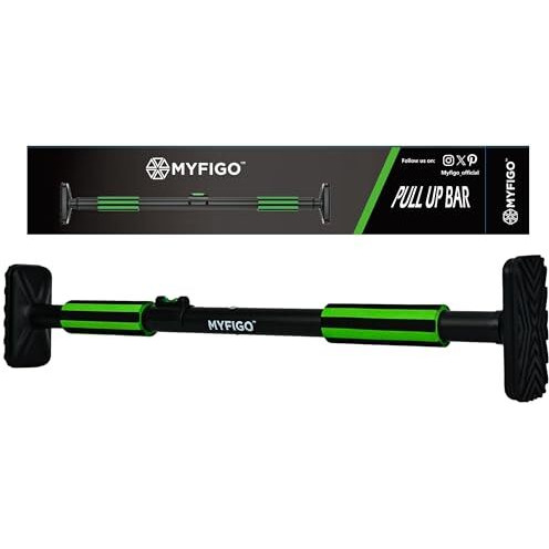 Myfigo Pullup Bar For Home  Adjustable Pull Up Bar For Home Workout | No-Drill Wall Mounted Pull Up Bar | Heavy-Duty Pullup Bar (65-90Cm, 150Kg Load Capacity)