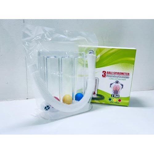 Medelite Medserve 3 Ball Spirometer | Lung Exerciser | Breathing Exercise | Respirometer | Breath Measurement System | Deep Breathing Lung Exerciser | Washable, Hygienic & Detachable- Pack Of 1