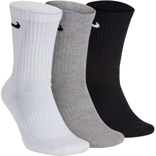Maxcom Cotton Mens Womens Unisex Everyday Crew Length Socks Lightweight Multicolor Training Sock 3 Pairs(M,L) (M(5-8))