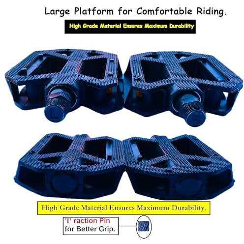 Wavva Abs Strong Plastic Cycle Bicycle Pedal Set For Mtb Mountain Senior Ranger Bikes Free Size With Axle For All Cycles (Black) We Deals In Quality Product Only.