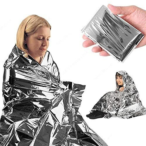 Linist Emergency Mylar Thermal Blankets - 2 Packs Waterproof And Weatherproof Perfect For Conserving Body Heat In Emergency Survival Situations (Color May Vary)