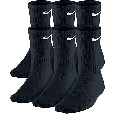 Maxcom Cotton Mens Women's Unisex Everyday Crew Length Socks Lightweight Training Sock 3 Pairs(M,L) (Black, S)