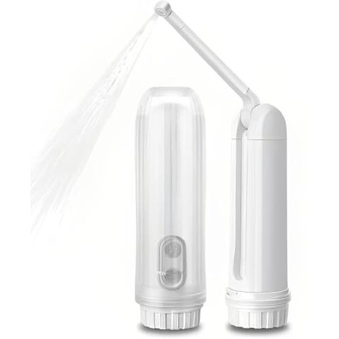 Pesoma Portable Jet Spray - Portable Travel Bidet, Handheld Electric Bidet Spray, Portable Battery Operated Bidet For Personal Hygiene Cleaning With 180 Degree Nozzle Adjustment Ipx6 Waterproof(White)
