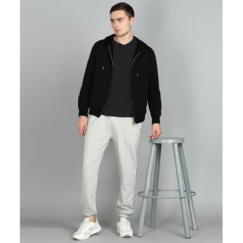 Alan Jones Clothing Fleece Jogger Track Pant For Men's Winterwear (Melange_Medium, Regular)