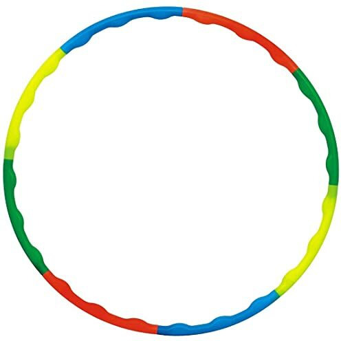 Fitfix Sports Plastic Hula Hoop Exercise Fitness Ring For Kids & Adults  8 Interlockable Pieces, Adjustable 30Inch (75Cm), Multicolour Zig Zag Wave Design, Classic & Premium For Fitness And Fun