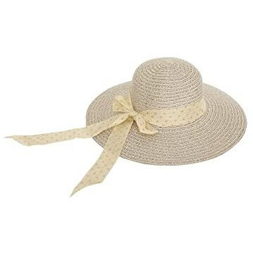 Fabseasons Straw Long Brim Beach And Sun Hat/Caps For Women & Girls Beige, Free Size