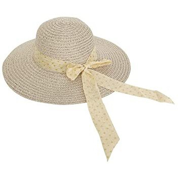 Fabseasons Straw Long Brim Beach And Sun Hat/Caps For Women & Girls Beige, Free Size