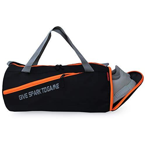 Sfane Gym Bags For Men With Separate Shoe Compartment Sports Gym Bag For Women Duffle Bags For Gym, Duffel Bags Sports Bag - Black & Orange