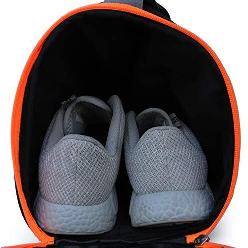 Sfane Gym Bags For Men With Separate Shoe Compartment Sports Gym Bag For Women Duffle Bags For Gym, Duffel Bags Sports Bag - Black & Orange