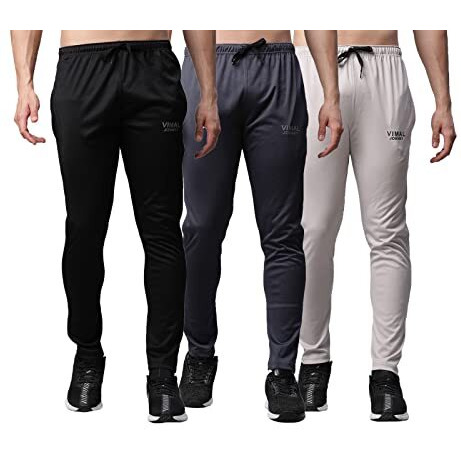 Mack Jonney Ddry Solid Lycra Multicolor Trackpants For Men (Pack Of 3)-Ddry__Dd10__Blk__Gry__L.Gry__03-L