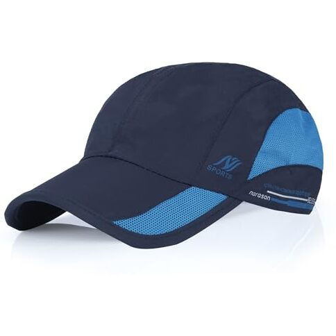 Aavjo Polyester Quick Dry Baseball Cap Hat Topi For Men Women L Beach Cricket Sports Running Cap (Blue), Large
