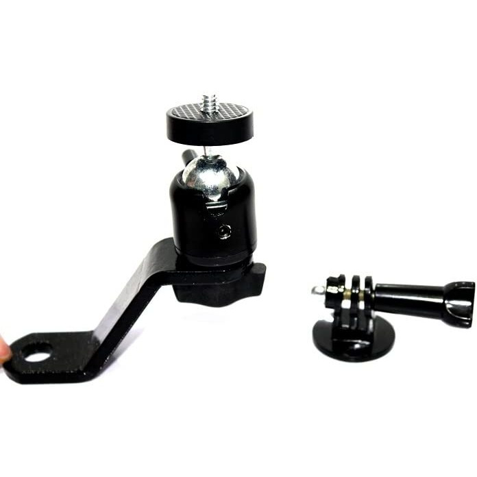 Shopee 360 Motorcycle Bike Bicycle Rearview Mirror Mount Metal Bracket Holder Compatible With Gopro Hero 10/9/8/7/6/5 Black Action And More