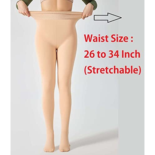 Hsr Soft Touch Thermal Tights For Women, Thermal Winter Tights, Ultimate Warm Fleece Leggings For Women, Free Size (Waist Size 24 Inch To 34 Inch)