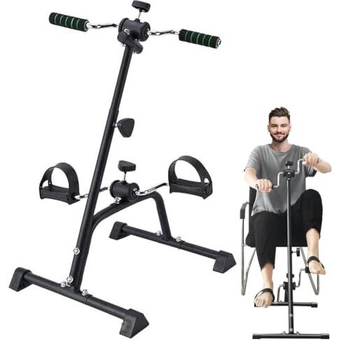 Proberos Multifunctional Pedal Exerciser Bike With Dual Hand Rockers, Adjustable Height & Resistance, Non-Slip Feet, Compact Design For Home Gym Upper & Lower Body Workout, Fitness Cycling Equipment