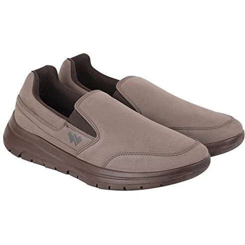 Liberty Warrior Walk Casual Walking Shoes For Men, Slip-On, Light Weight, Highly Flexible, Brown, Size-9Uk