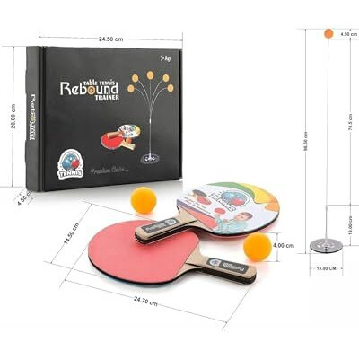 Table Tennis Trainer Toys For Kids & Adults | Rebound Rackets And Balls Base Training Practice Set | Outdoor Indoor Games For Boys & Girls