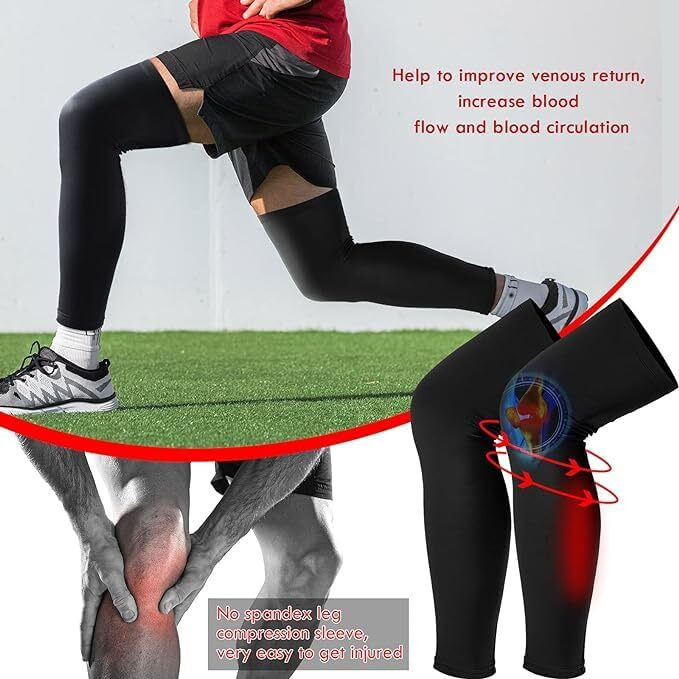 Shirsh Uv Sun Protection Leg Sleeve For Men's Women's - Upf 50 - Leg Cover For Tanning And Sunburn Protection Leg Warmers For Women Winter Leg Sleeves For Men Football Men's Women's Pack Of 1 (Black)