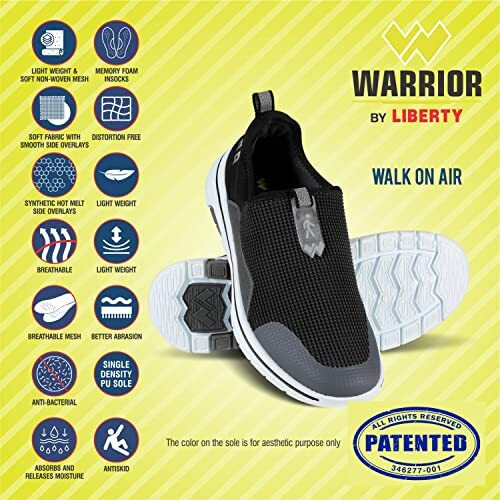 Liberty Warrior Easy Walk Men's Running Shoes, Light Weight, Pull-On, Orange, Sizes-6Uk-11Uk