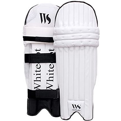 Whitedot Teal Pu Leather Cricket Batting Pad For Men, Size (Mens/Large) Suitable Fot Left & Right, Pack Of (1Pair), White