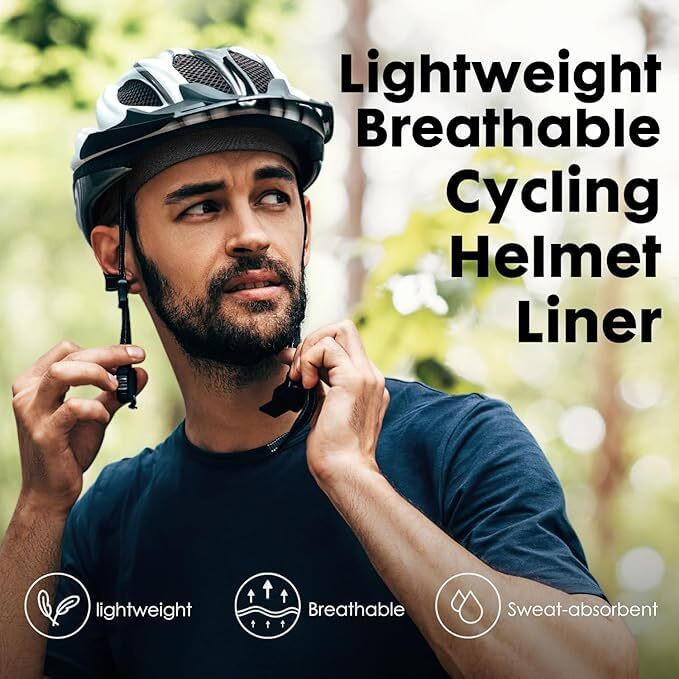 Helmet Liner Sweat Wicking Dry-Fit Skull Cap For Men - Cycling Skull Cap, Head Caps For Men, Fits Under Helmet Liner For Motorcycle