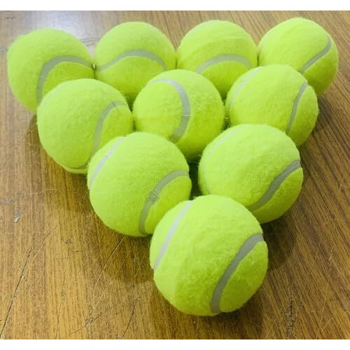 M Art Cricket Tennis Ball Light Weight (Pack Of 10) - Rubber, Green