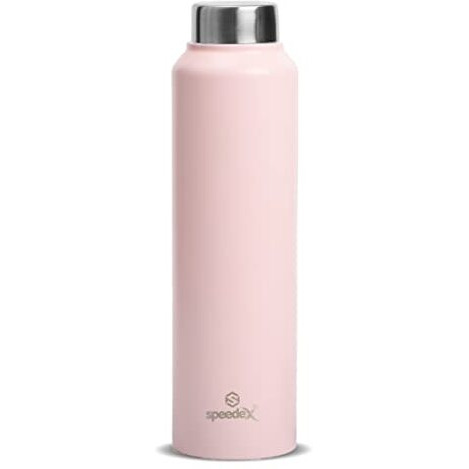 Speedex Stainless Steel Water Bottle 1 Ltr For Kids, Boys, Girls, 1 Litre Bottles For Gym, Sports, Fridge Use, School & Office - 1000Ml, Pastel Pink Colour, Set Of 1, Steel Cap