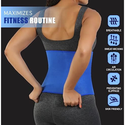Coif Premium Sweat Waist Trimmer For Women And Men - Abdominal Belt After Delivery - Tummy Shaper - Body Shaper For Exercise & Workout, Stomach Fitness (Free Size)