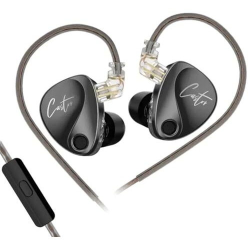 Concept Kart Kz Castor Wired Iem With Mic, Dual 10Mm + 8Mm Dynamic Driver In-Ear Earphone, Harman Target With Improved Bass, 4-Tuning Swtiches, 0.78Mm 2Pin, 3.5Mm Detachable Cable