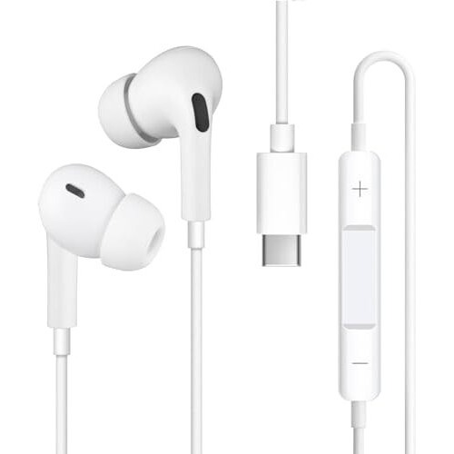Usb C Headphones, Type C Earbuds Compatible For Iphone 15/15 Pro/ 15 Pro Max Samsung S24 Headphones With Microphone Noise Isolation Stereo Wired Earphones For Samsung Galaxy S22 S23 Ultra Pixel 7A