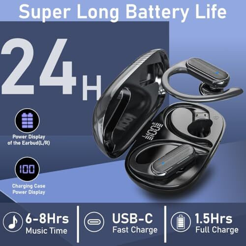 Humble Bluetooth Earbuds With Touch Functionality, 24 Hours Playtime, Noise Cancellation, Touch Controls, Long Battery Life And Integrated Voice Assistant Features For Effortless Connectivity (Black)