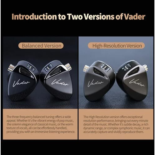 Kz Vader In Ear Monitor Earphone With Mic Super-Linear 8Mm Triple Dynamic Drivers & 4 Level Switch Wired Iem, 0.75Mm 2Pin Connector Silver-Plated Cable, 3.5Mm Jack (Hi-Res (With Mic))