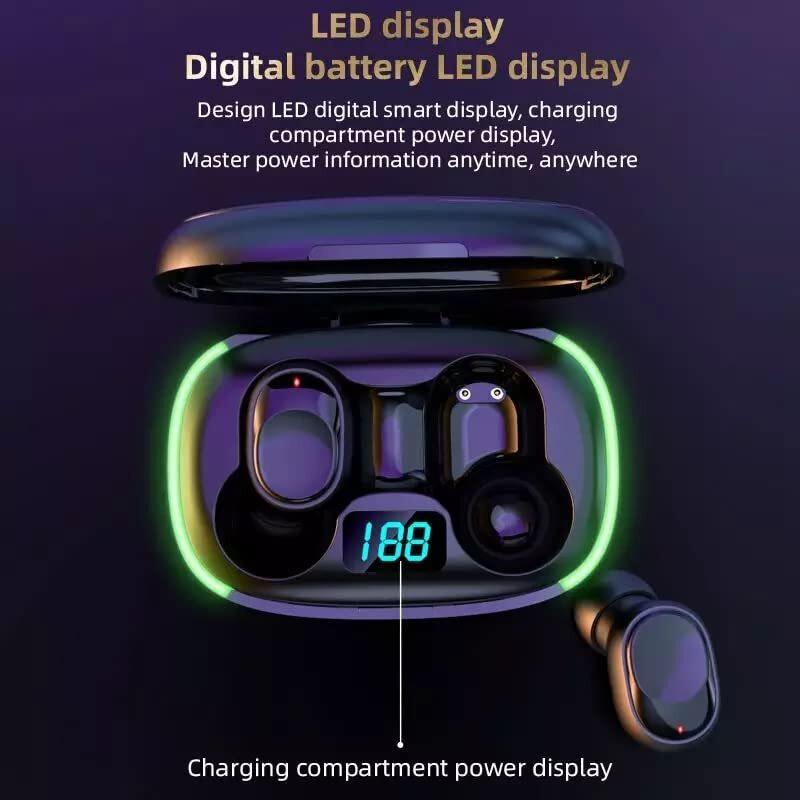Modishombre Basic Y70 Extrabass Earbuds | Wireless Charging Case | 30 Hrs Battery Backup | 8D Sound Quality| Integrated Mic | Intelligent Battery Display Indicator With Cool Breathing Lamp