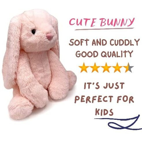Audbot Long Ear Bunny Soft Toys For Kids - 1 Feet (Peach) | Stuffed Animal Plush Rabbit Toy | Cute Peach Plushie For Girls, Boys & Babies | Toys Gift For Girlfriend