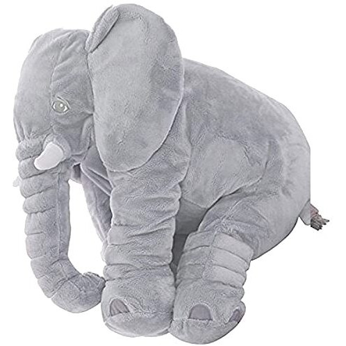 Little Innocents Big Size Fibre Filled Stuffed Animal Elephant Soft Toy For Baby Of Plush Material Hugging Pillow For Toddlers (58 Cm) Grey - 1Year Above