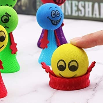 Royals Smiley Emoji Jump Toy (Pack Of 20) | Jumping Elf | Kids Jumping Elf Toy | Birthday Party Favors And Return Gift For Kids |