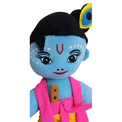 Little Flowers Supersoft Toys - House Hanging Plush Soft Toy For Kids Stuffed For Kids/Baby/Boy/Girl/Child (Krishna Teddy) Janmashtami Gift (30Cm)