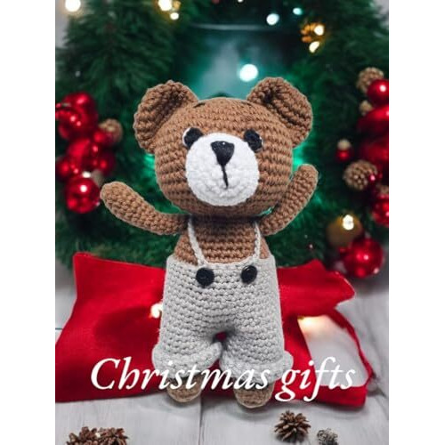 1Mii Sweety Teddy Soft Toy Teddy 6 Inch 15 Cms High | Soft Dolls For Babies Girls Boys Plush Cuddly Stuffed Baby Safe Eco Friendly 100% Cotton Crochet Amigurumi For Age 3Mth+ | Multi Color