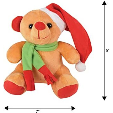 Ultra 7 Inch Christmas Santa Teddy Fully Stuffed Animal Soft Premium Plush Toy For Kids In Brown | Snuggling And Playtime | Animal Toy | Birthday Gift | Anniversary | Christmas | Diwali | Home Dcor