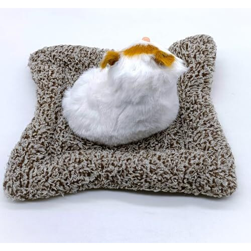 Awestuffs Dog Cat Stuff Toy For Car Dashboard And Home Decor Showpiece With Activated Carbon Mat Realistic, Lifelike Stuffed Plush Toy (Cat White And Orange)