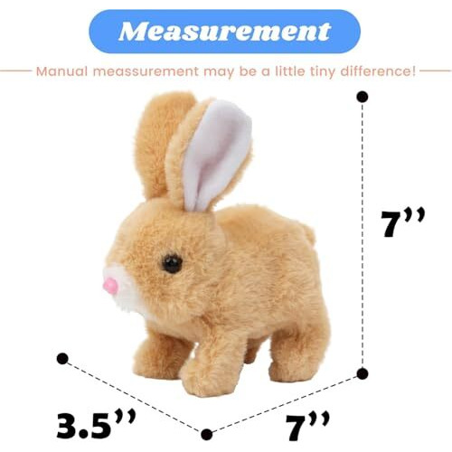 Hopping Walking Bunny Rabbit Toy With Sounds, Jumping Rabbit Wiggling Ears, Twitching Mouth And Nose, Educational Interactive Bunny Rabbit Toy For Baby Kids