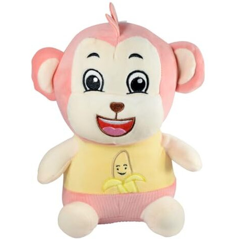 Ultra 12 Inch Smiling Cuddly Fruit Monkey Fully Stuffed Soft Plush Toy For Kids In Multicolor Animal Toy Gift Birthday Anniversary Christmas Diwali Home Decore