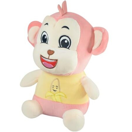 Ultra 12 Inch Smiling Cuddly Fruit Monkey Fully Stuffed Soft Plush Toy For Kids In Multicolor Animal Toy Gift Birthday Anniversary Christmas Diwali Home Decore