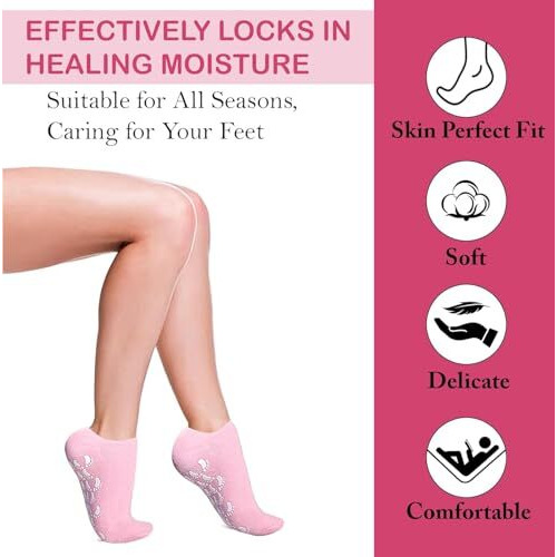 Antil's Silicone Socks For Women Moisturizing Silicone Spa Gel Socks For Women Silicon Socks Heel For Crack Spa Gel Socks For Women And Men Gel Socks For Dry Cracked Feet Crack Heel Repair Socks Natural Oil And Vitamin E (Multicolor) (1 Pair)