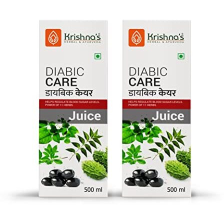 Krishna's Herbal & Ayurveda Diabic Care Juice - 500 Ml (Pack Of 2) | Blend Of 11 Herbs Methi, Amla, Karela, Jamun, Kutki, Guduchi & 5 Other Herbs To Manage Sugar Levels