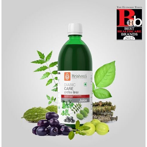 Krishna's Herbal & Ayurveda Diabic Care Juice - 500 Ml (Pack Of 2) | Blend Of 11 Herbs Methi, Amla, Karela, Jamun, Kutki, Guduchi & 5 Other Herbs To Manage Sugar Levels