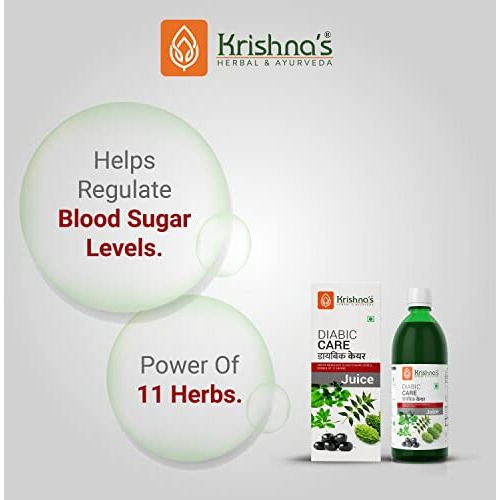 Krishna's Herbal & Ayurveda Diabic Care Juice - 500 Ml (Pack Of 2) | Blend Of 11 Herbs Methi, Amla, Karela, Jamun, Kutki, Guduchi & 5 Other Herbs To Manage Sugar Levels