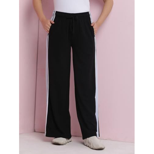 Li'L Tomatoes Girl's Regular Track Pants (Ggl-S25-1739_Black_34